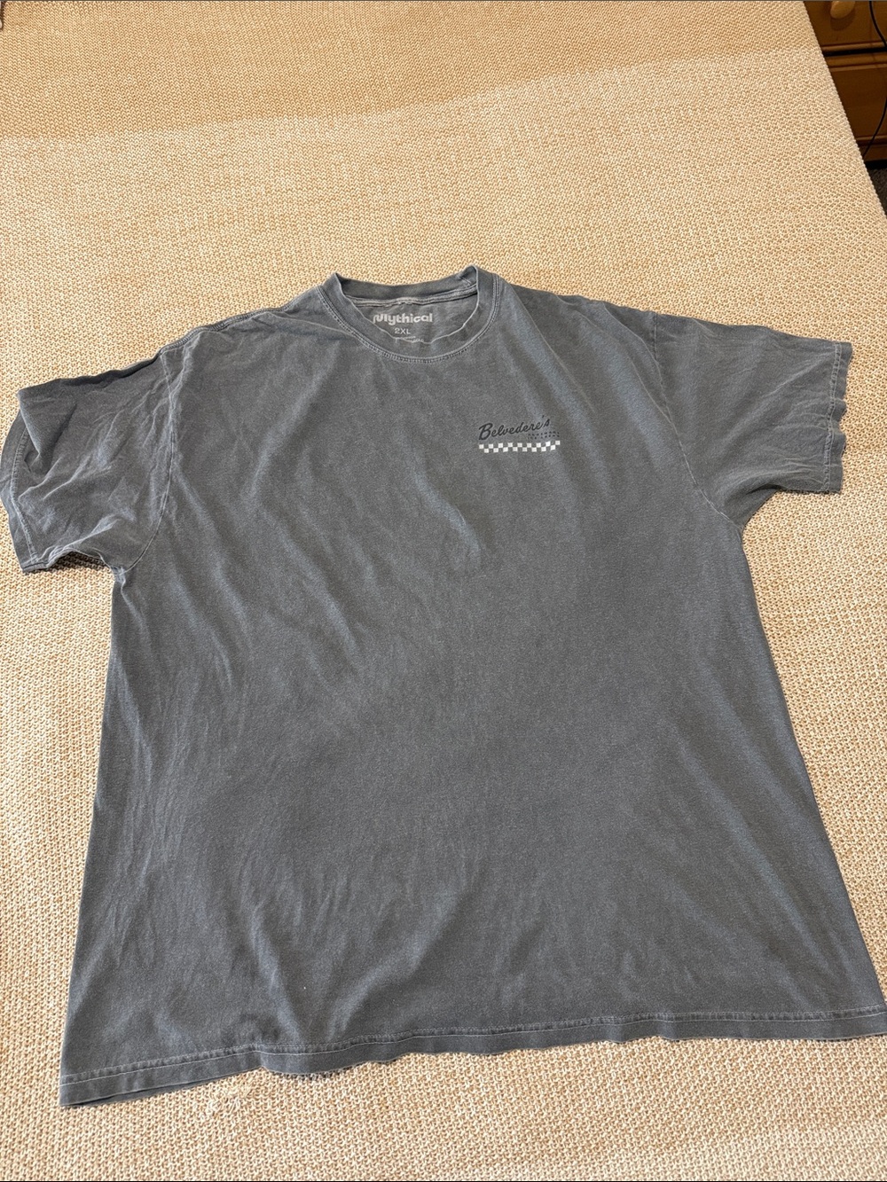 Black Short-Sleeve Graphic Tee with Small Chest Logo